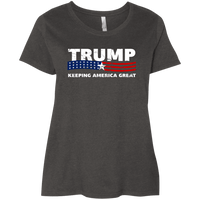 Load image into Gallery viewer, Designs by MyUtopia Shout Out:Trump Keeping America Great Ladies&#39; Plus Size Curvy T-Shirt,Vintage Smoke / Plus 1X,Ladies T-Shirts
