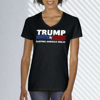 Load image into Gallery viewer, Designs by MyUtopia Shout Out:Trump Keeping America Great Ladies&#39; V-Neck T-Shirt
