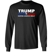 Load image into Gallery viewer, Designs by MyUtopia Shout Out:Trump Keeping America Great Long Sleeve Ultra Cotton T-Shirt,S / Black,Long Sleeve T-Shirts
