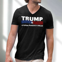 Load image into Gallery viewer, Designs by MyUtopia Shout Out:Trump Keeping America Great Men&#39;s Printed V-Neck T-Shirt
