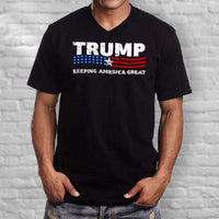 Load image into Gallery viewer, Designs by MyUtopia Shout Out:Trump Keeping America Great Men&#39;s Printed V-Neck T-Shirt
