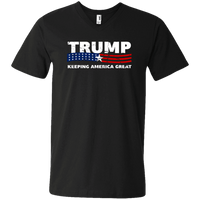 Load image into Gallery viewer, Designs by MyUtopia Shout Out:Trump Keeping America Great Men&#39;s Printed V-Neck T-Shirt,S / Black,Long Sleeve T-Shirts
