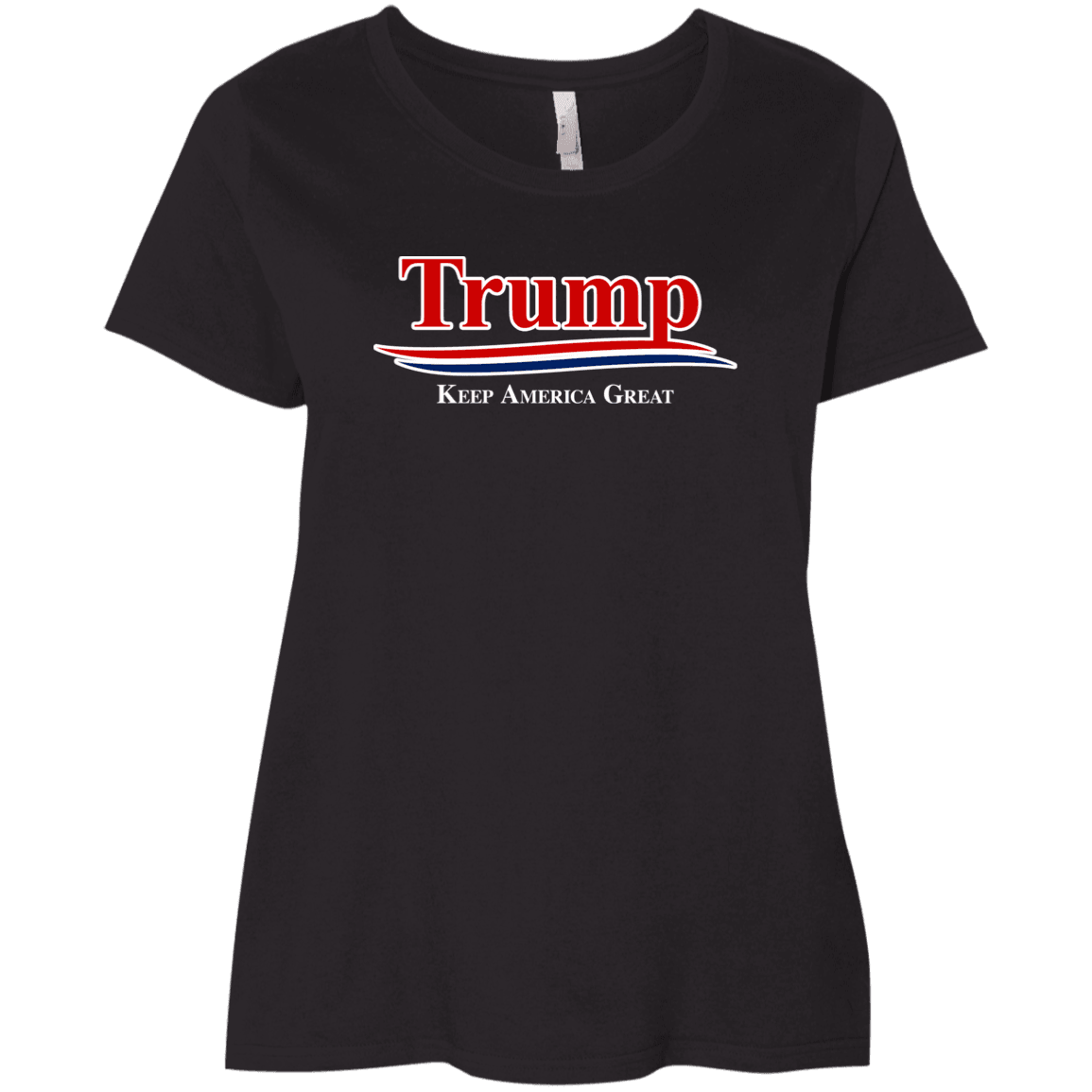 Designs by MyUtopia Shout Out:Trump Ladies' Plus Size Curvy T-Shirt,Black / Plus 1X,Ladies T-Shirts