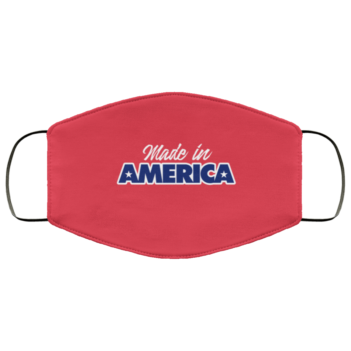 Designs by MyUtopia Shout Out:Trump Made In America Adult Fabric Face Mask with Elastic Ear Loops,3 Layer Fabric Face Mask / Red / Adult,Fabric Face Mask