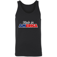 Load image into Gallery viewer, Designs by MyUtopia Shout Out:Trump Made In America Unisex Tank,X-Small / Black,Tank Tops
