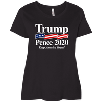 Load image into Gallery viewer, Designs by MyUtopia Shout Out:Trump Pence 2020 Ladies&#39; Plus Size Curvy T-Shirt,Black / Plus 1X,Ladies T-Shirts
