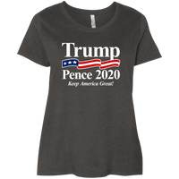 Load image into Gallery viewer, Designs by MyUtopia Shout Out:Trump Pence 2020 Ladies&#39; Plus Size Curvy T-Shirt,Vintage Smoke / Plus 1X,Ladies T-Shirts
