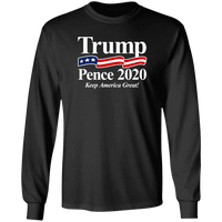 Load image into Gallery viewer, Designs by MyUtopia Shout Out:Trump Pence 2020 Long Sleeve Ultra Cotton T-Shirt,S / Black,Long Sleeve T-Shirts
