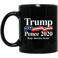 Load image into Gallery viewer, Designs by MyUtopia Shout Out:Trump Pence 2020 Making America Great v2 Ceramic Coffee Mug,11 oz / Black,Ceramic Coffee Mug
