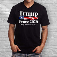Load image into Gallery viewer, Designs by MyUtopia Shout Out:Trump Pence 2020 Men&#39;s Printed V-Neck T-Shirt
