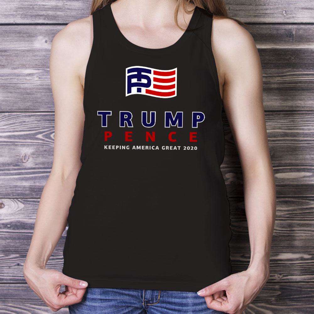 Designs by MyUtopia Shout Out:Trump Pence Keeping America Great 2020 Unisex Tank