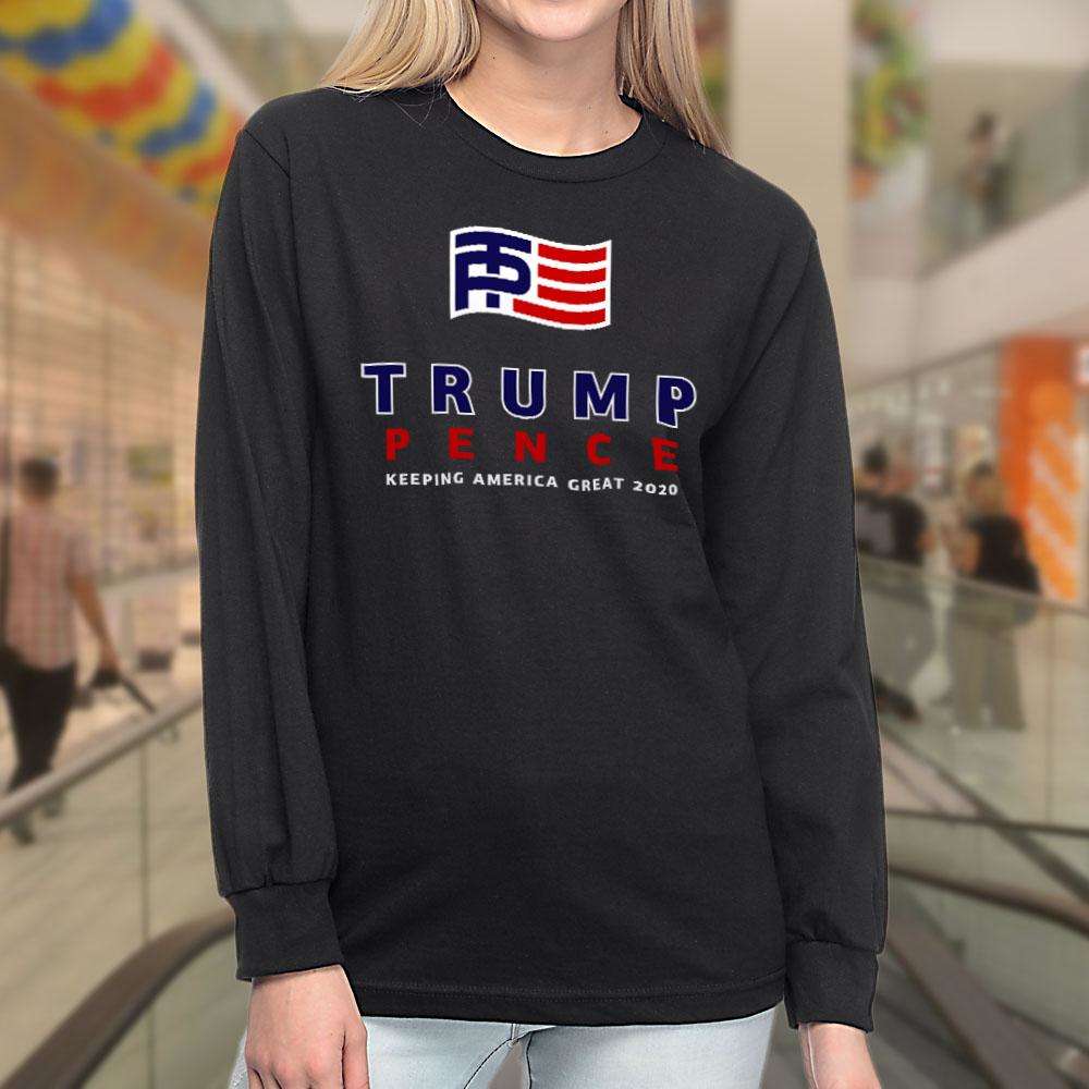 Designs by MyUtopia Shout Out:Trump Pence Keeping America Great Long Sleeve Ultra Cotton T-Shirt
