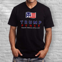 Load image into Gallery viewer, Designs by MyUtopia Shout Out:Trump Pence Keeping America Great Men&#39;s Printed V-Neck T-Shirt
