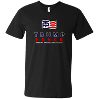 Load image into Gallery viewer, Designs by MyUtopia Shout Out:Trump Pence Keeping America Great Men&#39;s Printed V-Neck T-Shirt,S / Black,Adult Unisex Vneck Tee
