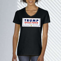 Load image into Gallery viewer, Designs by MyUtopia Shout Out:Trump Space Force Ladies&#39; V-Neck T-Shirt
