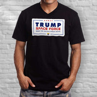 Load image into Gallery viewer, Designs by MyUtopia Shout Out:Trump Space Force Make The Galaxy Great Again Men&#39;s Printed V-Neck T-Shirt
