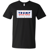 Load image into Gallery viewer, Designs by MyUtopia Shout Out:Trump Space Force Make The Galaxy Great Again Men&#39;s Printed V-Neck T-Shirt,S / Black,Adult Unisex Vneck Tee
