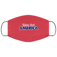 Load image into Gallery viewer, Designs by MyUtopia Shout Out:Trump Taking Back America Adult Fabric Face Mask with Elastic Ear Loops,3 Layer Fabric Face Mask / Red / Adult,Fabric Face Mask
