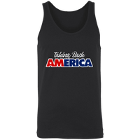 Load image into Gallery viewer, Designs by MyUtopia Shout Out:Trump Taking Back America Unisex Tank,X-Small / Black,Tank Tops

