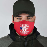 Load image into Gallery viewer, Designs by MyUtopia Shout Out:Trump The Infidel Allah Warned You About Humor Adult Fabric Face Mask with Elastic Ear Loops
