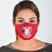 Load image into Gallery viewer, Designs by MyUtopia Shout Out:Trump The Infidel Allah Warned You About Humor Adult Fabric Face Mask with Elastic Ear Loops
