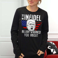 Load image into Gallery viewer, Designs by MyUtopia Shout Out:Trump The Infidel Allah Warned You About Long Sleeve Ultra Cotton T-Shirt

