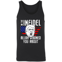 Load image into Gallery viewer, Designs by MyUtopia Shout Out:Trump The Infidel Humor Unisex Tank,X-Small / Black,Tank Tops
