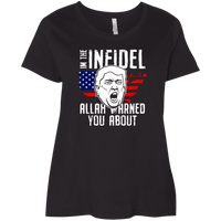 Load image into Gallery viewer, Designs by MyUtopia Shout Out:Trump The Infidel Ladies&#39; Plus Size Curvy T-Shirt,Black / Plus 1X,Ladies T-Shirts
