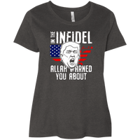 Load image into Gallery viewer, Designs by MyUtopia Shout Out:Trump The Infidel Ladies&#39; Plus Size Curvy T-Shirt,Vintage Smoke / Plus 1X,Ladies T-Shirts
