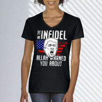 Load image into Gallery viewer, Designs by MyUtopia Shout Out:Trump The Infidel Ladies&#39; V-Neck T-Shirt
