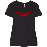 Load image into Gallery viewer, Designs by MyUtopia Shout Out:Trump to Keep America Great Ladies&#39; Plus Size Curvy T-Shirt,Black / Plus 1X,Ladies T-Shirts
