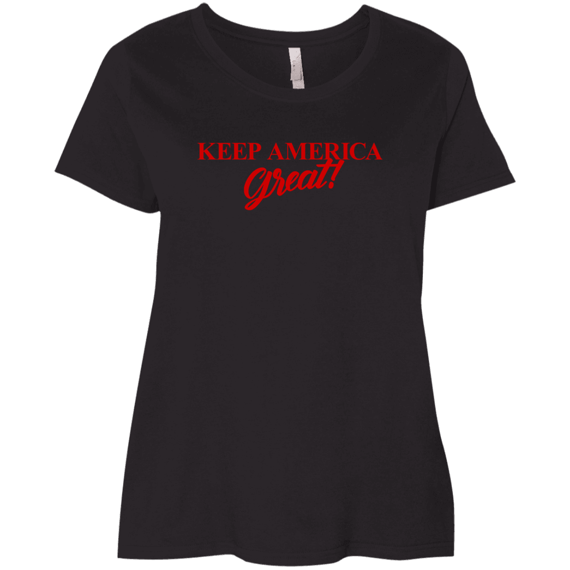 Designs by MyUtopia Shout Out:Trump to Keep America Great Ladies' Plus Size Curvy T-Shirt,Black / Plus 1X,Ladies T-Shirts