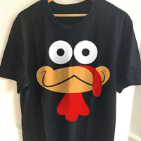 Load image into Gallery viewer, Designs by MyUtopia Shout Out:Turkey Face Adult Unisex Cotton Short Sleeve T-Shirt,S / Black,Adult Unisex T-Shirt
