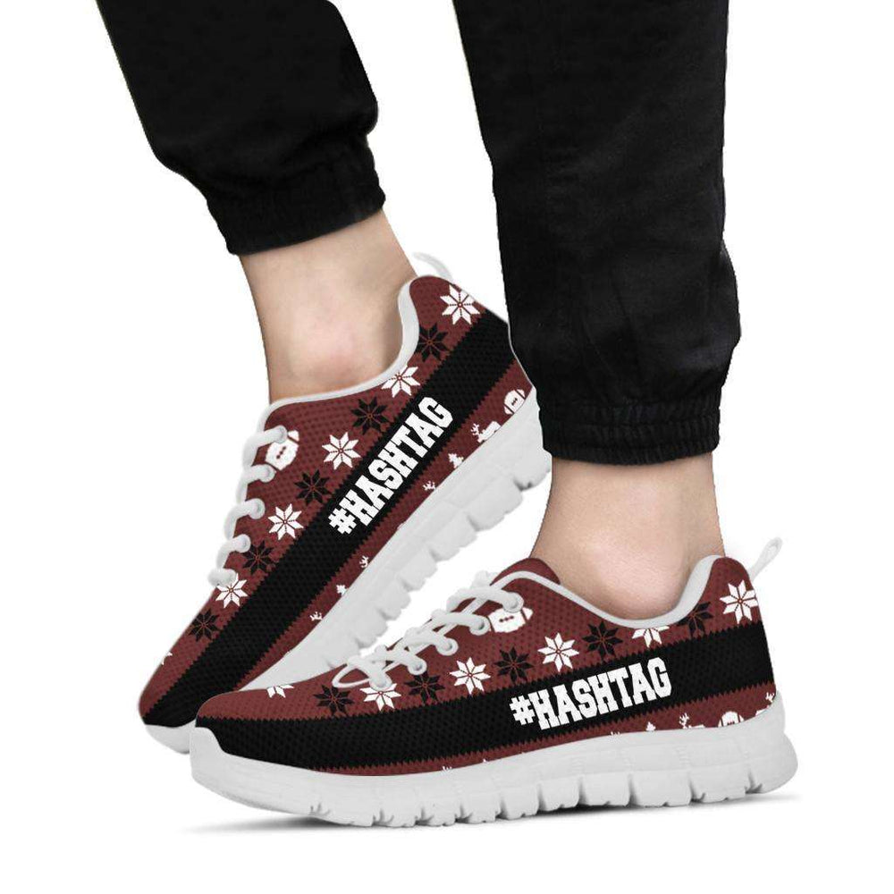 Designs by MyUtopia Shout Out:Ugly Christmas Snowflakes Personalize With Your Phrase,Women's / Ladies US 5 (EU35),Running Shoes