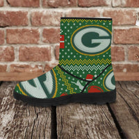 Load image into Gallery viewer, Designs by MyUtopia Shout Out:Ugly Christmas Style Faux Fur Boots GBPUCS,Ladies US5.5 (EU36) / Green,Fur Boots
