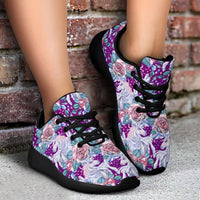 Load image into Gallery viewer, Designs by MyUtopia Shout Out:Unicorns and Roses on Purple Sport Sneakers
