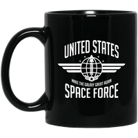 Load image into Gallery viewer, Designs by MyUtopia Shout Out:United States Space Force Ceramic Coffee Mug,BM11OZ 11 oz. Black Mug / Black / One Size,Apparel
