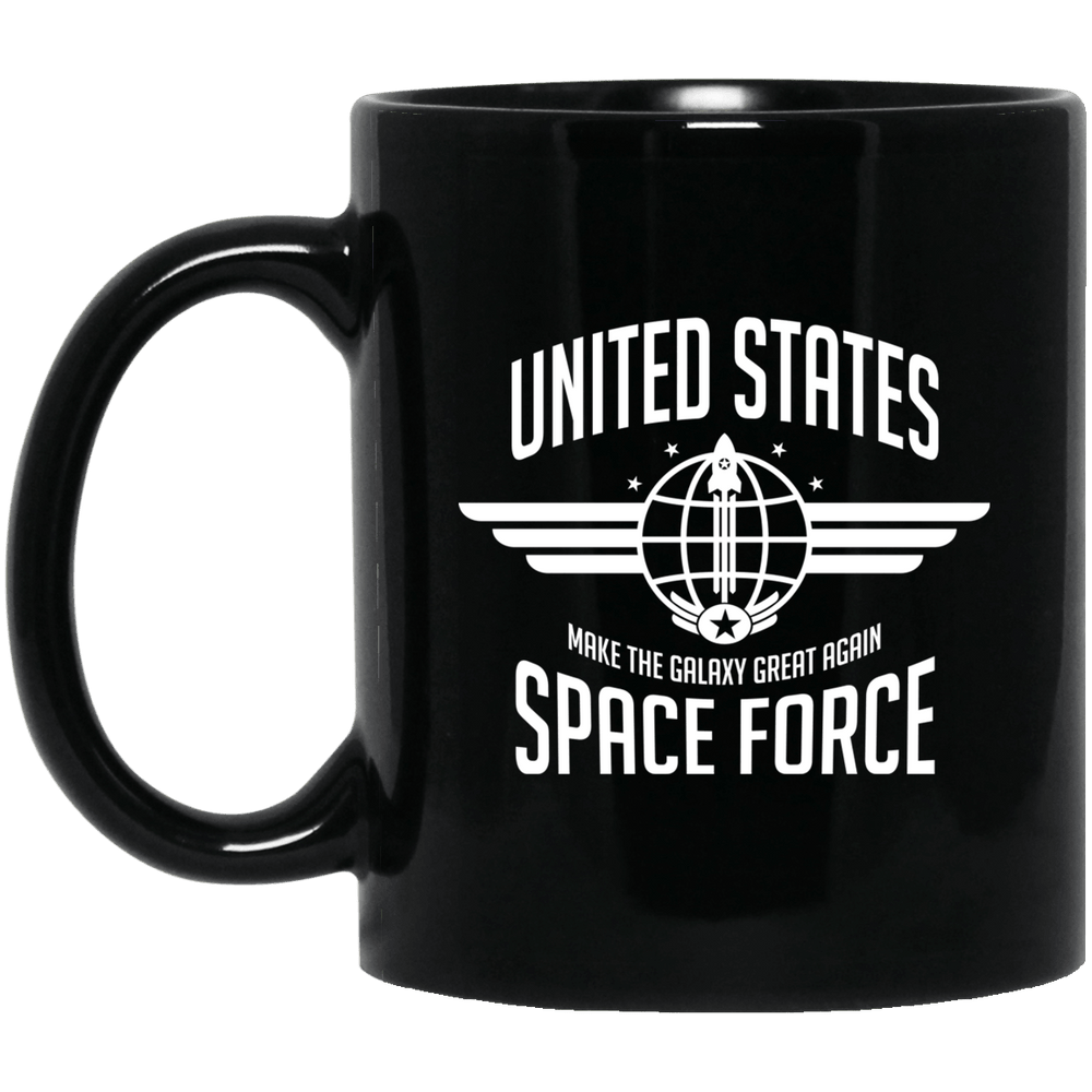 Designs by MyUtopia Shout Out:United States Space Force Ceramic Coffee Mug,BM11OZ 11 oz. Black Mug / Black / One Size,Apparel