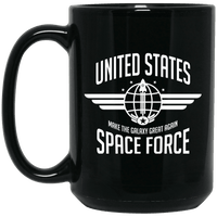 Load image into Gallery viewer, Designs by MyUtopia Shout Out:United States Space Force Ceramic Coffee Mug,BM15OZ 15 oz. Black Mug / Black / One Size,Apparel
