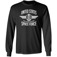 Load image into Gallery viewer, Designs by MyUtopia Shout Out:United States Space Force Trump Long Sleeve Ultra Cotton T-Shirt,S / Black,Long Sleeve T-Shirts
