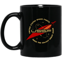 Load image into Gallery viewer, Designs by MyUtopia Shout Out:United States Space Force USSF Ceramic Coffee Mug,BM11OZ 11 oz. Black Mug / Black / One Size,Apparel
