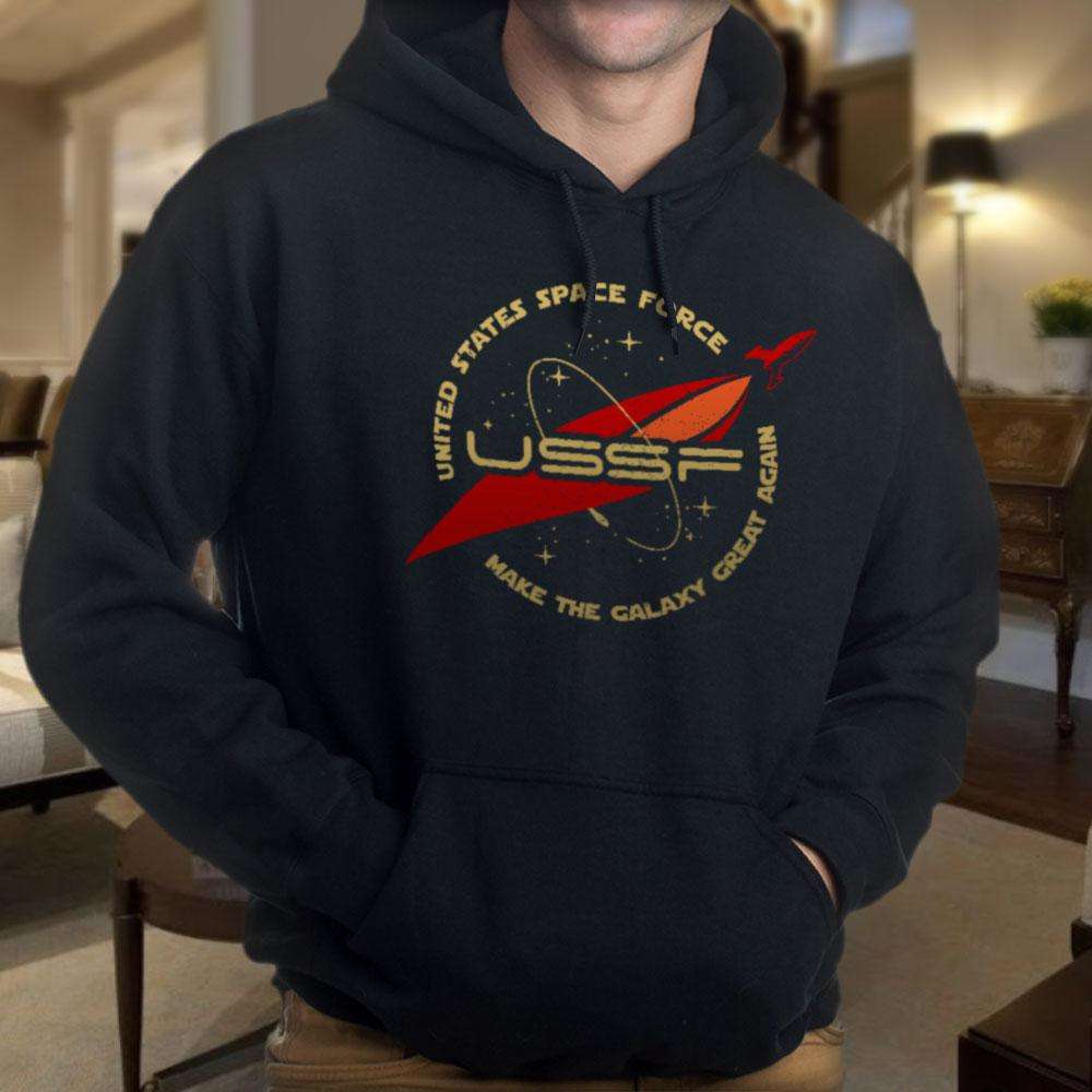 Designs by MyUtopia Shout Out:United States Space Force USSF Core Fleece Pullover Hoodie