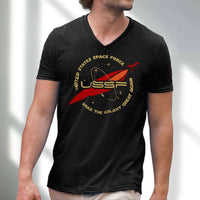 Load image into Gallery viewer, Designs by MyUtopia Shout Out:United States Space Force USSF Men&#39;s Printed V-Neck T-Shirt
