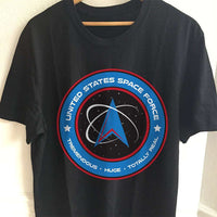 Load image into Gallery viewer, Designs by MyUtopia Shout Out:United States Space Force v1 Adult Unisex Black T-Shirt,S / Black,Adult Unisex T-Shirt
