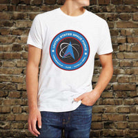 Load image into Gallery viewer, Designs by MyUtopia Shout Out:United States Space Force v1 Adult Unisex White T-Shirt,S / White,Adult Unisex T-Shirt
