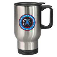 Load image into Gallery viewer, Designs by MyUtopia Shout Out:United States Space Force v1 Stainless Steel Travel Coffee Mug w. Twist Close Lid,14 oz / Stainless,Travel Mug
