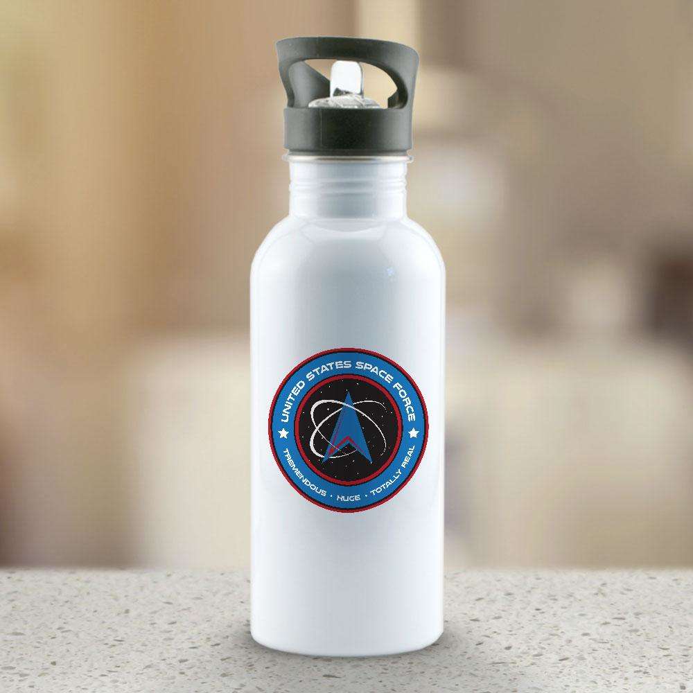 Designs by MyUtopia Shout Out:United States Space Force v1 Stainless Steel Water Bottles,White / 20oz,Water Bottles