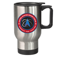 Load image into Gallery viewer, Designs by MyUtopia Shout Out:United States Space Force v2 Stainless Steel Travel Coffee Mug w. Twist Close Lid,Stainless / 14 oz,Travel Mug
