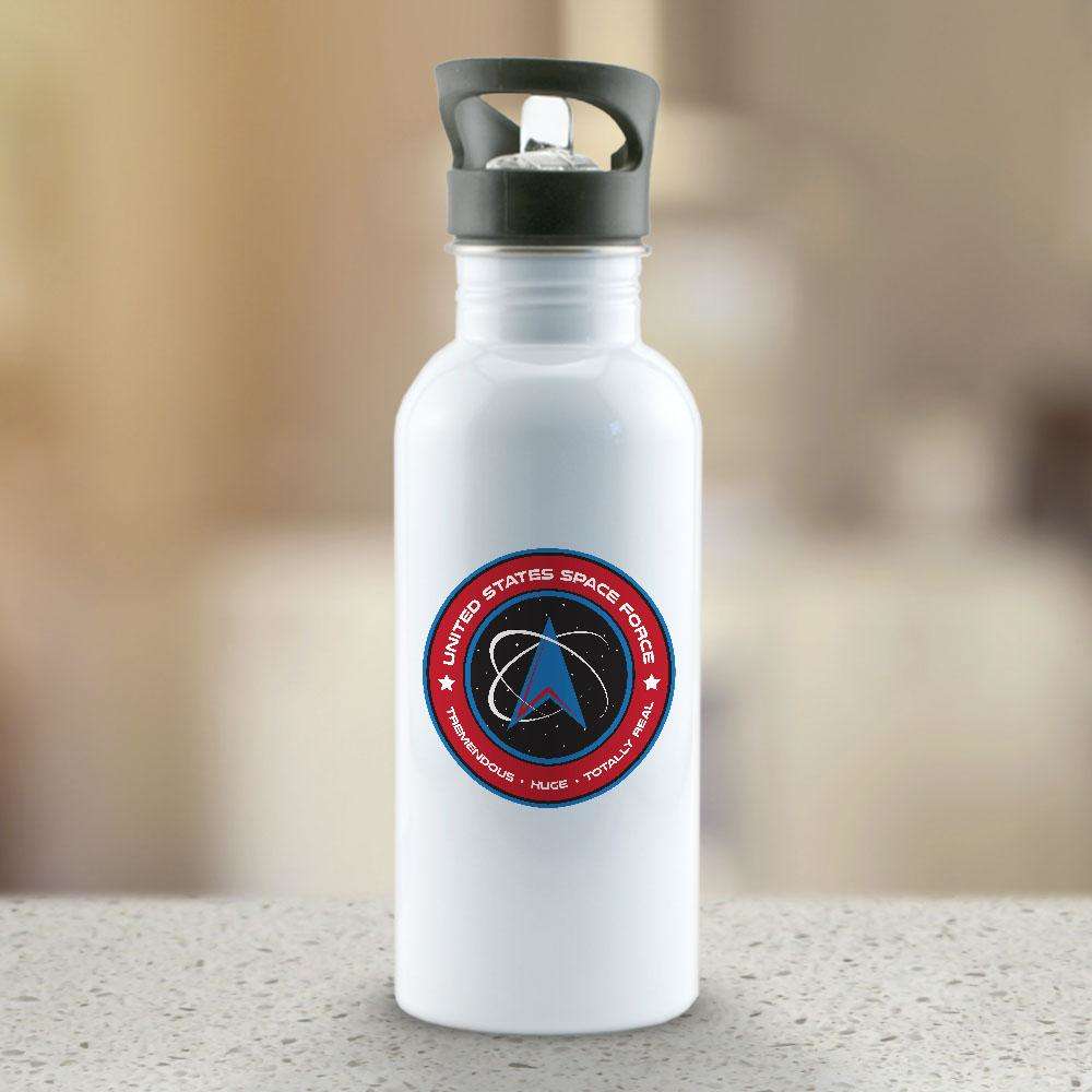 Designs by MyUtopia Shout Out:United States Space Force v2 Stainless Steel Water Bottles,White / 20oz,Water Bottles