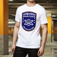 Load image into Gallery viewer, Designs by MyUtopia Shout Out:United States Space Force v3 Adult Unisex White T-Shirt,S / White,Adult Unisex T-Shirt

